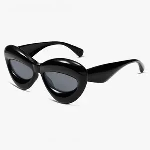Inflated Cat Eye Black Sunglasses