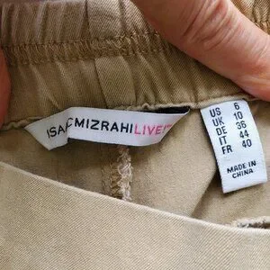 Isaac Mizrahi Live Pull On Cropped Khaki Chinos Size 6