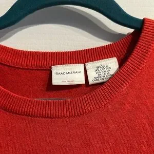 Isaac Mizrahi X Target Silk Blend Red Crewneck Sweater Women’s Large Casual