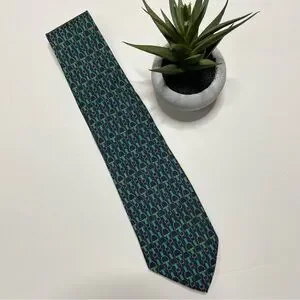 ITALIAN Equestrian Themed Silk Tie