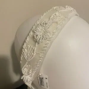 Ivory Headband Bridal Party Beaded Tulle Pearl Sequins NWT Alter’d State Crown