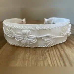 Ivory Headband Bridal Party Beaded Tulle Pearl Sequins NWT Alter’d State crown