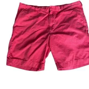 J Crew Berry Colored Cotton Twill Men's Red Shorts 38