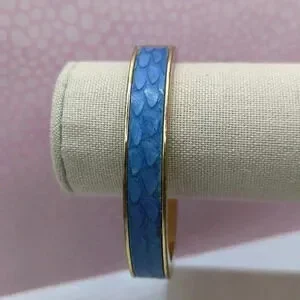J Crew blue & gold cuff clip closure statement bracelet