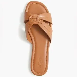 J. Crew Factory Stitched Slide Sandal In Brown Size 10 NWT