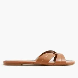 J. Crew Factory Stitched Slide Sandal In Brown Size 10 NWT