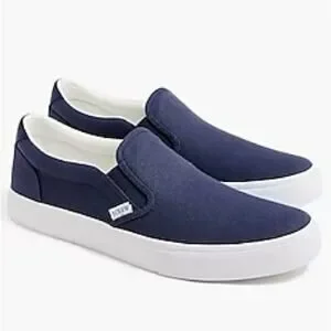 J. Crew navy Canvas slip-on sneakers