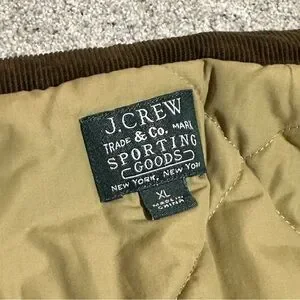 J Crew Quilted Barn Chore Jacket With Corduroy Collar And Hidden Hood - XL