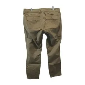 J Crew Women's Green High-rise Straight Leg Stretch Chino Pants Size 14