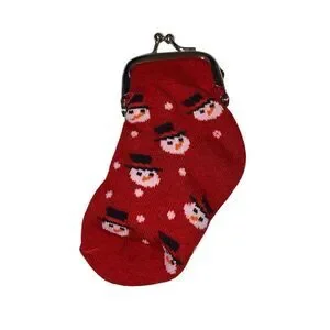 J Snowman Sock Purse Winter Christmas Xmas Toddler Girls Kids