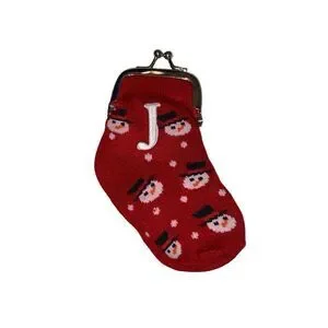 J Snowman Sock Purse Winter Christmas Xmas Toddler Girls Kids