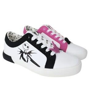 Jack & Sally Shoes Womens 10 Sneakers Black Pink Skellington Nightmare Christmas