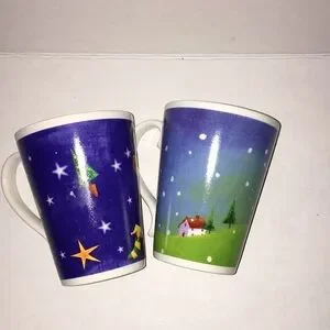 Jan Pashley Set Of 2 Holiday Mugs