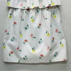 Janie And Jack An Enchanted Day Dress Sz 6 White Tier W/Floral Print Sleeveless