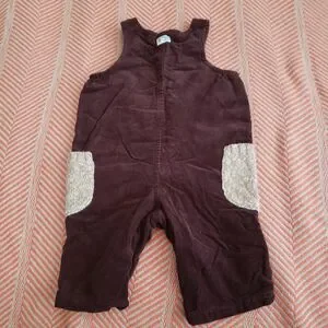 Janie And Jack Brown Corduroy Bear Overalls Size 0-3 Months Holidays/Winter