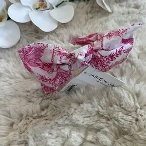 Janie & Jack Flamingo Toile Bow Headband OS