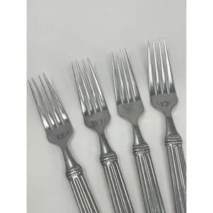 JC PENNEY COLONNADE Stainless Glossy Dinner Place Forks 8.25" Set Of 4