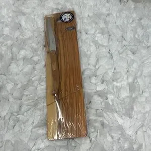 Jean Dubost Baguette/Salami Board & Knife Stainless Steel Blades Olive Wood