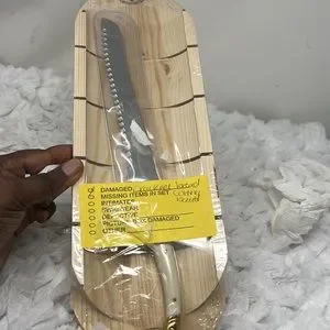 Jean Dubost Bread Knife With Ivory Handle And Baguette Board