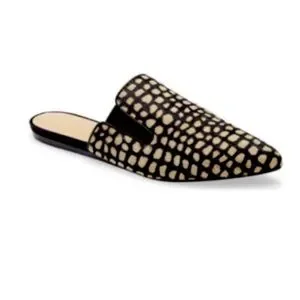 Jenni Kayne Loafers Giraffe Pony Hair Slip Ons In Black Honey