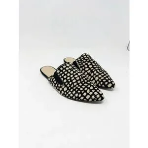 Jenni Kayne Loafers Giraffe Pony Hair Slip Ons In Black Honey