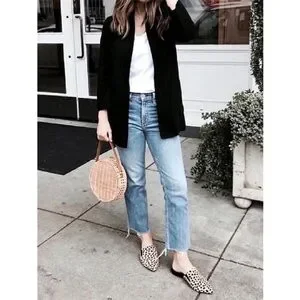 Jenni Kayne Loafers Giraffe Pony Hair Slip Ons In Black Honey