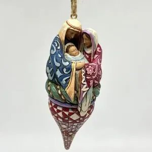 Jim Shore Holy Family on Finial Hanging Ornament 2010 Christmas Nativity 4019790