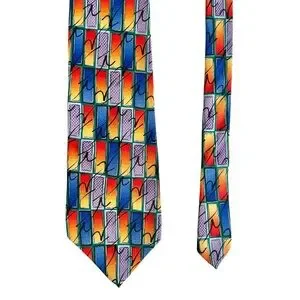 Jimmy V Mens 100% Silk Tie By Stonehenge Digger Phelps Collection 80’s Vintage