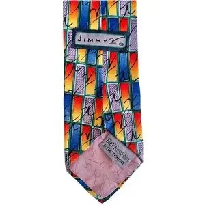 Jimmy V Mens 100% Silk Tie By Stonehenge Digger Phelps Collection 80’s Vintage