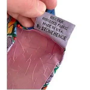 Jimmy V Mens 100% Silk Tie By Stonehenge Digger Phelps Collection 80’s Vintage