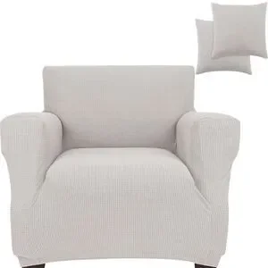 Jinamart White Stretch Chair Sofa Slipcover with Pillow Covers