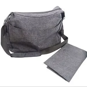 JJ Cole Gray Diaper Bag & Changing Pad