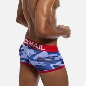 Jock Mail Set Of Men's Blue Camouflage Boxer Briefs XLL Or XL In Red Green Blue
