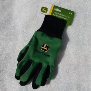John Deere Logo Work Garden Gloves Size Yo…
