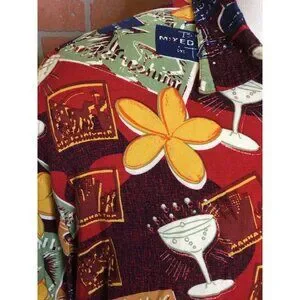 John Henry Viva Tropical Floral Button-Up Hawaiian Camp Shirt Multicolor SZ XL