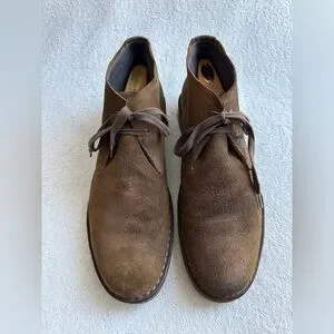 John Varvatos Chukka‎ Men’s Boots In Brown Suede Leather 11M Lace Up Shoes