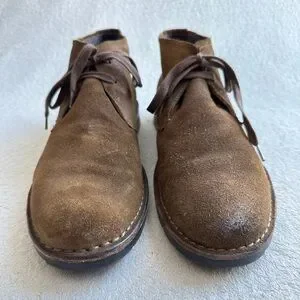 John Varvatos Chukka‎ Men’s Boots In Brown Suede Leather 11M Lace Up Shoes