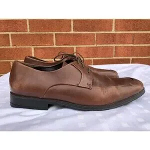 Johnson & Murphy Brown Leather Oxfords Lace Up Men Dress Shoes Size US 9 M