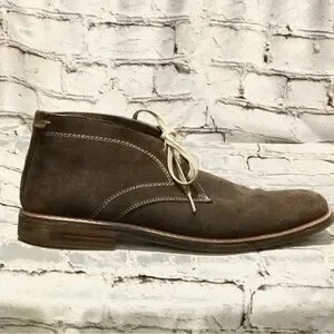 Johnston & Murphy J. Murphy Brown Suede Chukka Boots With Stitch Academia Sz 12M