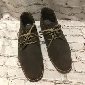 Johnston & Murphy J. Murphy Brown Suede Chukka Boots With Stitch Academia Sz 12M