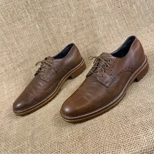 Johnston & Murphy oxford‘s brown tie up dress shoe casual mens size 8M