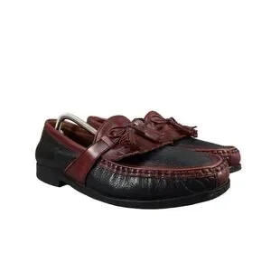 Johnston & Murphy Shoes Mens 10 Loafers Tassel Fringe Moccasin Leather Classic