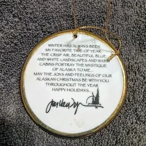 Jon Van Zyle Alaskan Christmas Ornament Husky Dog Art Cabin Holiday Decor‎