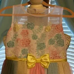 Jona Michelle Pastel Rainbow Tulle Occasion Dress