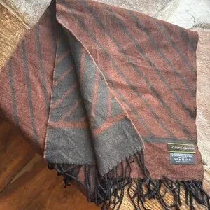 Joseph Abboud Cashmere Wool Blend Germany Made Reversible Scarf