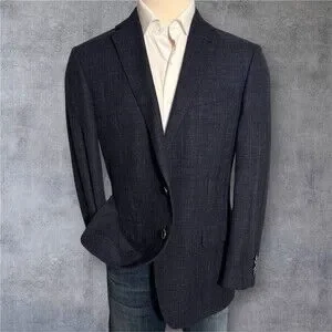 JOSEPH ABBOUD Mens 42R Navy COMERO Italian Wool/Cotton Blazer Sport Coat Jacket