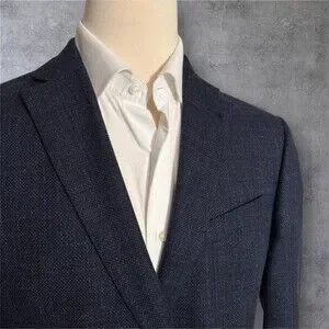 JOSEPH ABBOUD Mens 42R Navy COMERO Italian Wool/Cotton Blazer Sport Coat Jacket