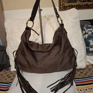 JPK Paris 72 Brown Hobo Bag With Tassel Accents