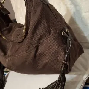 JPK Paris 72 Brown Hobo Bag With Tassel Accents