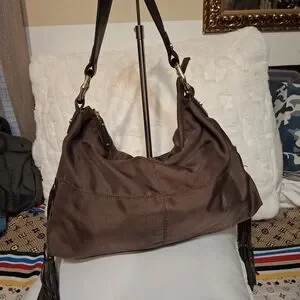 JPK Paris 72 Brown Hobo Bag With Tassel Accents